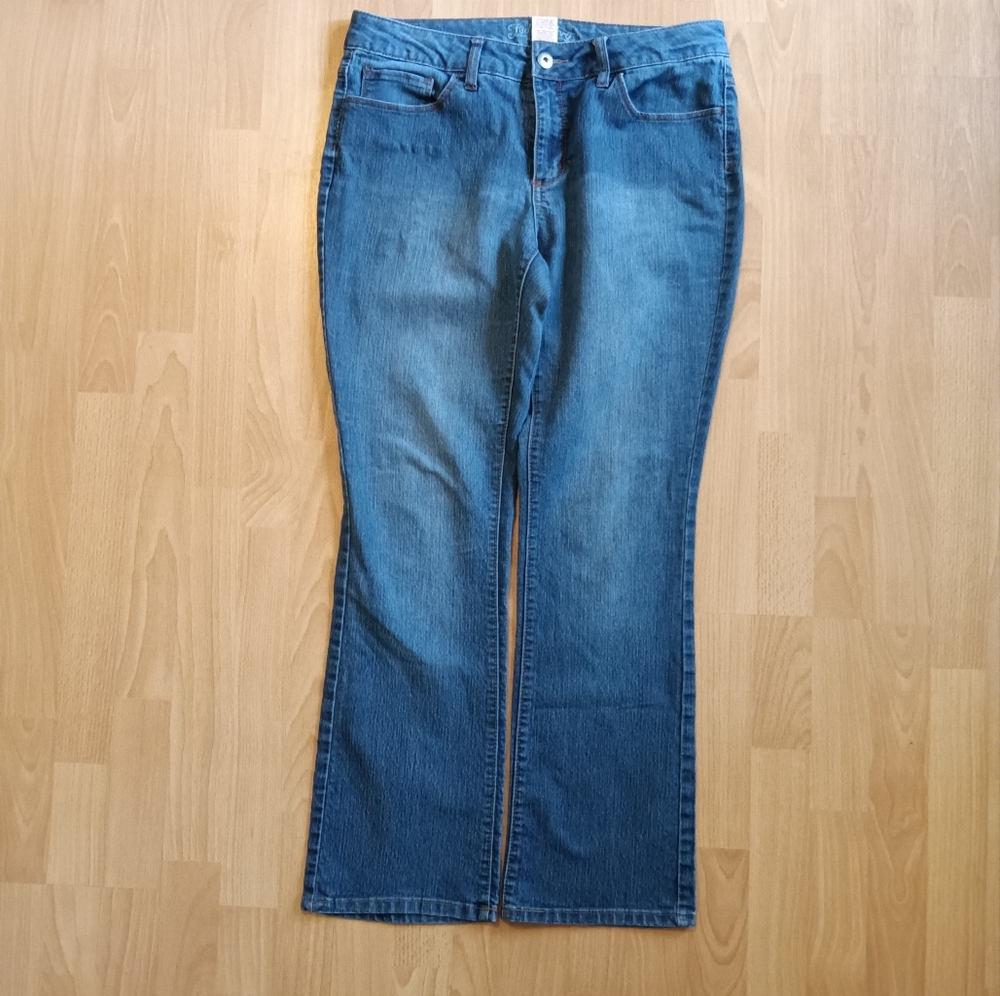 Fade to Glory Blue Bootcut Stretch Jeans size 12